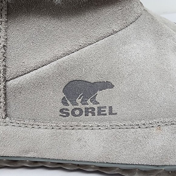 Sorel Womens size 11 Out N About Gray Suede Shearling Ankle Booties NEW - Picture 7 of 10